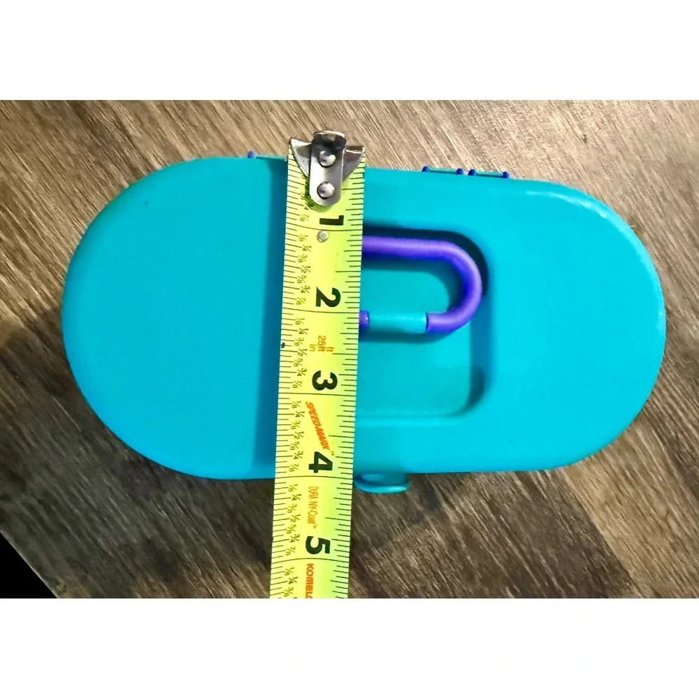 Plastic Makeup Case Kids Blue Teal Good Retro Divided Mirror Box